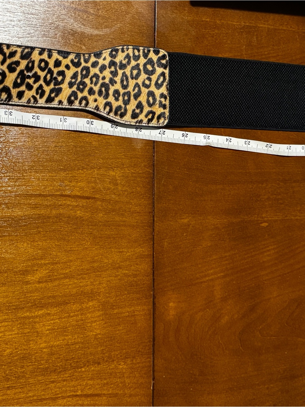 Women's Leopard Print Stretch Waist Belt with Black Elastic